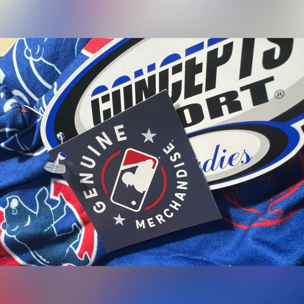 Concepts Sport Chicago Cubs All Over Print Pj Top Button Up Lounge Women's Large